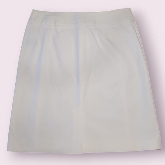 J. McLaughlin Ivory Cotton Bi-Stretch Skirt Size 0 EUC Small Stain See Photo - Picture 1 of 7